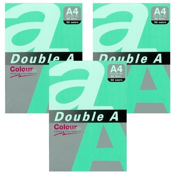 Double A 影印紙 湖水綠 Greenbush 80g A4 50張 3包