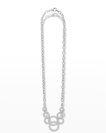 Caviar Spark Graduated Diamond Circle Pendant Necklace