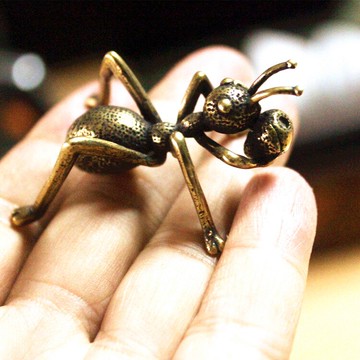 歐式現代家居擺件客廳臥室書房黃銅仿真螞蟻工藝品裝飾品純銅茶寵