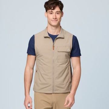 【WILDLAND荒野】中性透氣抗UV簡約機能背心82 卡其色