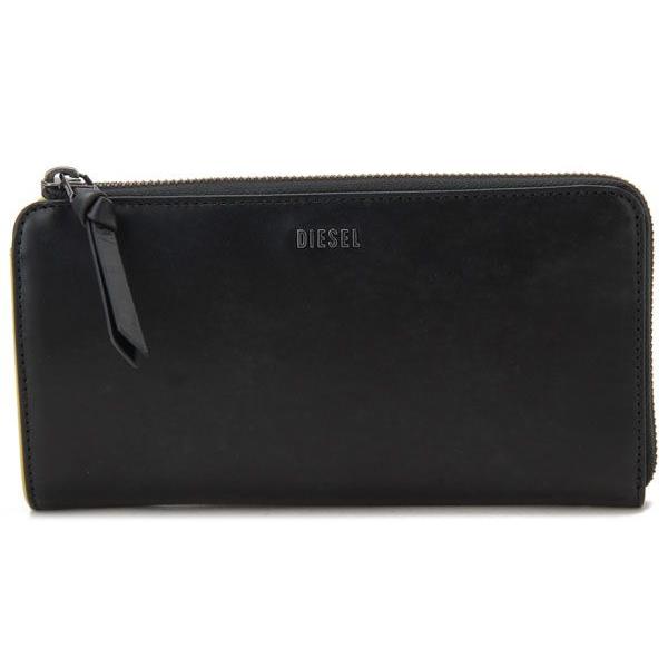 ディーゼル DIESEL レザー・L字型長財布 X02435PR378H5258 ブラック×イエロー メンズ ブランド LINEショッピング