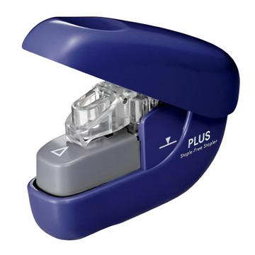 PLUS 普樂士 無針訂書機 SL-106NB  最大可釘約6張紙  迷你輕巧  顏色隨機出貨  藍色  1個
