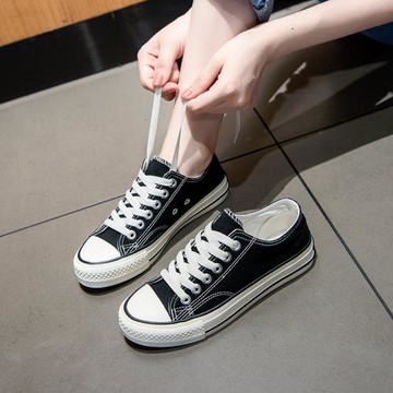 超火帆布鞋女鞋2025年新款秋季秋款爆款百搭黑色布鞋休閑球鞋板鞋