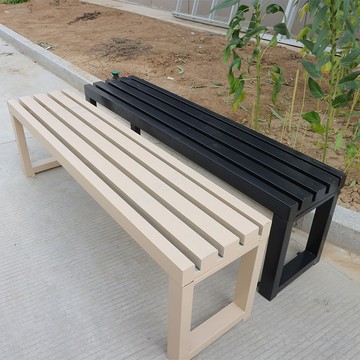 公園椅戶外長椅鐵藝防腐木室外商場休息區庭院排椅條椅長條凳子