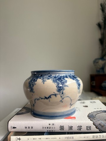 紫藤垂青花  陶罐  450ml