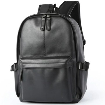 【AngelNaNa】後背包-簡約防潑水皮質16吋減壓電腦包書包(可放A4)(SBA0424)