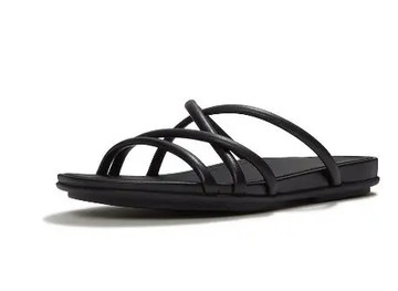 【fitflop】GRACIE 皮革細帶涼鞋-靚黑色