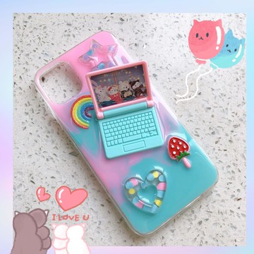 小晏子手工diy原創電腦少女心滴膠手機殼成品