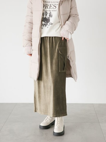 側邊大口袋設計後開岔長裙(FD37L1L0180) - Lugnoncure