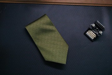 綠色暗紋真絲領帶型男百搭necktie紳士帥炸