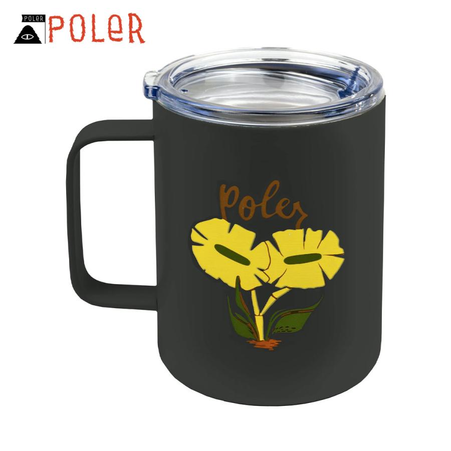 ポーラー マグカップ POLER アウトドア キャンプマグカップ 蓋つき INSULATED MUG BLACK 221ACM9104