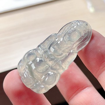 放光高冰種翡翠觀音菩薩 | 天然緬甸玉翡翠A貨 | 送禮