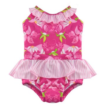 高檔新生兒寶寶女孩男孩防溢防尿防便嬰兒室內恒溫游泳連體泳衣