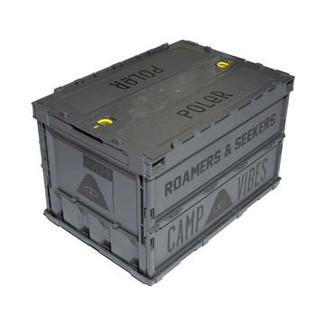 日本限定 POLER FOLDING CONTAINER 雙側開摺疊收納箱 / 層疊裝備箱 / 深灰