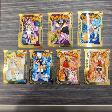 寶可夢金屬卡牌限量版女主系列周邊套裝禮物金卡寶可夢卡片卡通