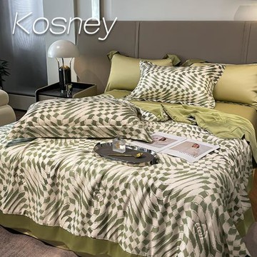 KOSNEY  時光掠影  加大60支天絲四件式兩用被床包組
