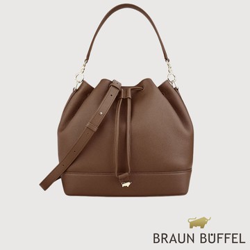 【BRAUN BUFFEL 德國小金牛】台灣總代理 蓋蓓 大水桶包-麥色/BF874-32-BRA