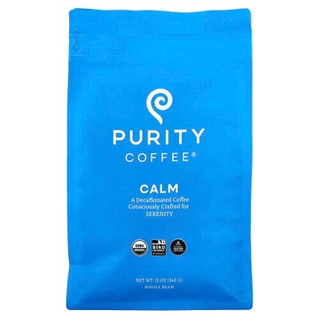 Purity Coffee, Calm，全豆，脫因，12 盎司（340 克）