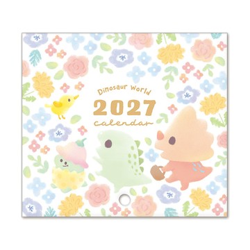 2027年 方形恐龍彩繪掛曆