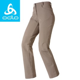 【ODLO 瑞士 女高彈性休閒長褲 淺咖啡】524231/休閒長褲/戶外活動/登山/路營