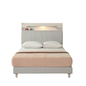 直人木業-DA奶油白榆木平面立式圓弧軟靠床組-單人加大3.5尺