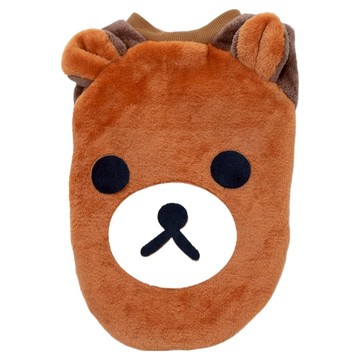 QIDINA 寵物軟綿綿可愛保暖法蘭絨衣  1件  咖啡小浣熊  M