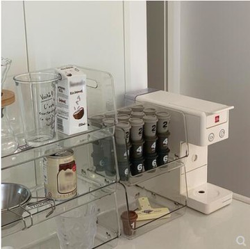 透明簡約風桌面收納盒可疊加廚房儲物盒宿舍面膜儲藏籃 99購物節