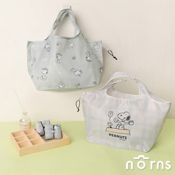 【Norns】Peanuts史努比mini eco bag- Norns Original Design Snoopy廣口購物袋 環保袋 折疊輕巧好收納手提袋(每款最低需購買2件)
