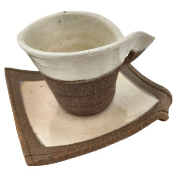 手造杯盤組 陶瓷材質 適用溫度-30°C~100°C 日本產  粉引  1個