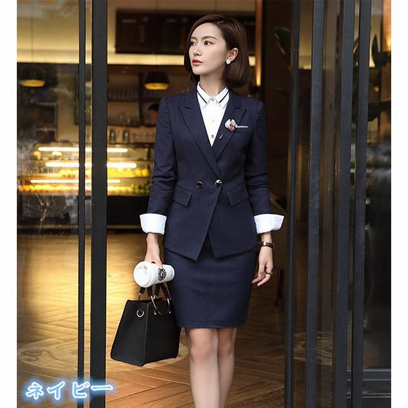 マインドウインド スカートスーツ ネイビーストライプ セットアップ対応】【SUIT SELECT × Samantha Thavasa】洗えるA