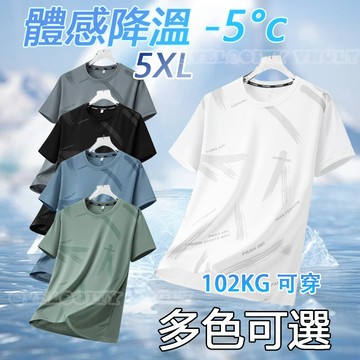 💥夏季爆款💥 男大碼短t 5XL 跑步T恤 涼感衣 速乾衣 冰絲短袖 圓領短袖 運動速乾衣 冰絲短袖 冰絲速乾衣 排汗衫