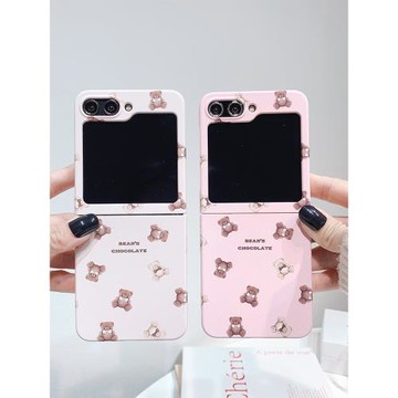 小熊適用三星zflip7fe手機殼zflip6折疊屏flip5全包W25心系天下保護套超薄大視窗小眾女新款高級感可愛防摔