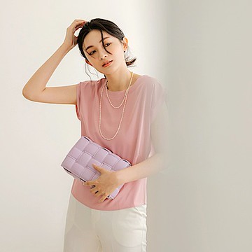 OB嚴選-氣質雪紡纖瘦落肩背心/上衣