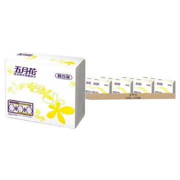 五月花 高效導水摺疊擦手紙 精巧版  200抽  20包