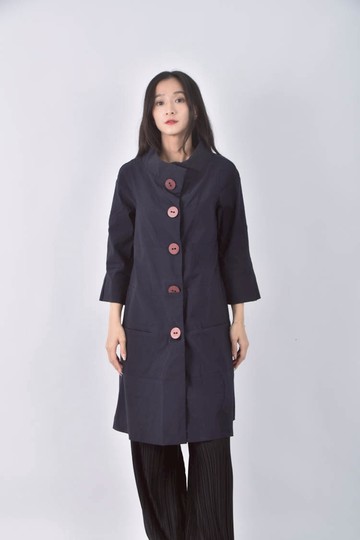 (M) liviana conti排扣藍色外套