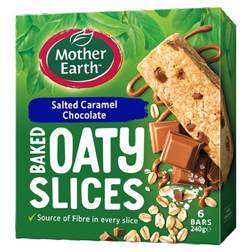 Mother Earth 烘焙燕麥棒 薄鹽焦糖巧克力 240g 1盒 紐西蘭原裝進口