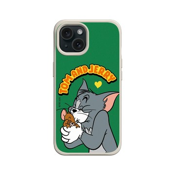 iPhone 15 SolidX 貝殼灰 - 湯姆貓與傑利鼠 Tom and Jerry - 相親相愛