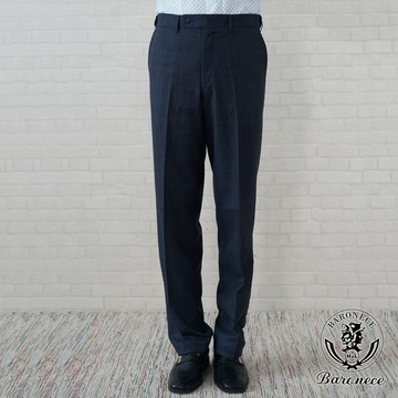 【BARONECE】英式風格首選伸縮平面單褲_藍(621123-08)