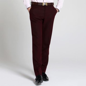 暗紅西褲時尚修身型休閑韓版西褲M14120201K菲獅頓