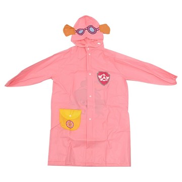 KiKimmy 汪汪隊立大功 兒童造型雨衣 卡通造型透明帽檐 隱藏書包扣 EVA加厚材質 5歲以上  天天 粉色  56 x 85cm