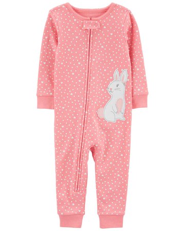 Toddler 1-Piece Bunny 100% Snug Fit Cotton Footless PJs