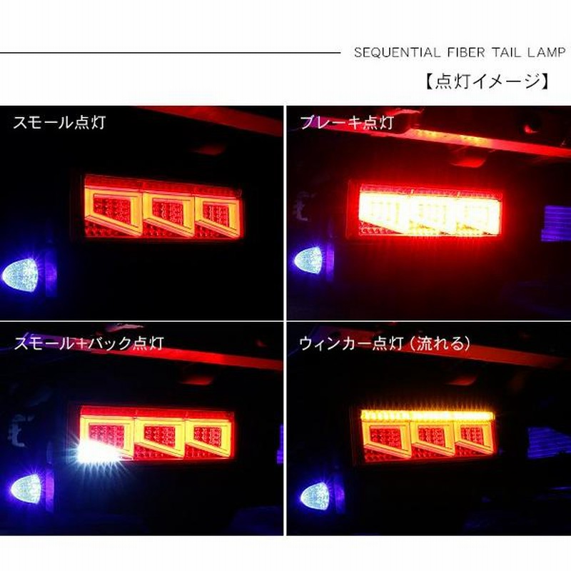 年末のプロモーション大特価! プロフィア シーケンシャル ファイバー LED テールランプ 左右セット 専用配線セット 3連 角型 車検対応 保証付 流れる テール トラック用品 外装パーツ エアループプロフィア シーケンシャル ファイバー LED テールランプ 左右セット Ver2 Eマーク取得 3連 角型 カスタム 12V 24V 流れる