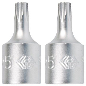 KING TONY 金統立 1/4吋DR.六角星型起子頭套筒 T27 內六角星型螺絲用 迷你型  2個