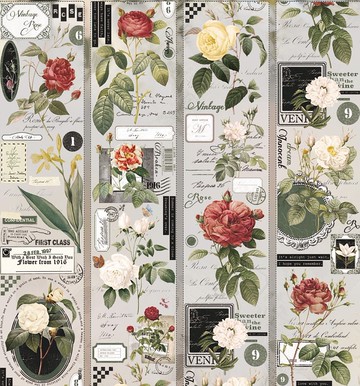 花箋 輕復古花卉造景 PET 紙膠帶