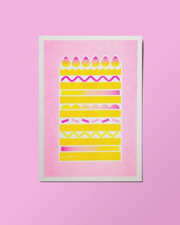 \ 你問我愛你有多深 我的蛋糕就有幾層 / RISO混色海報