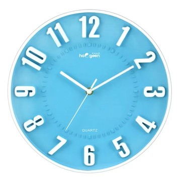 haogeen 中華豪井 掛鐘 簡約鐘面 數字清楚易懂 直徑30cm 厚度4.2cm 台灣永鎮機芯  藍色 + 白色