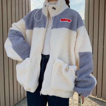 羊毛羔外套女冬加厚加絨羊羔絨衛衣女新款寬松軟糯糯棉服