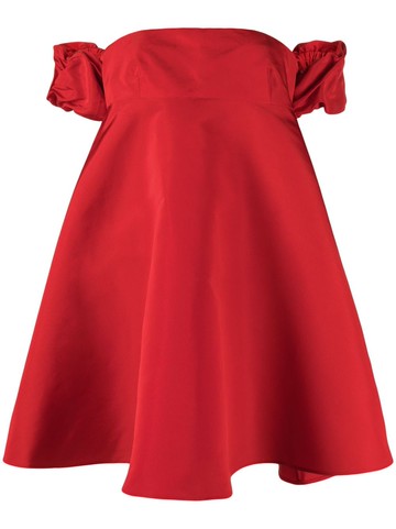 Valentino Garavani - silk off-shoulder minidress - women - Silk/Polyamide/Silk/Spandex/Elastane - 42 - Red