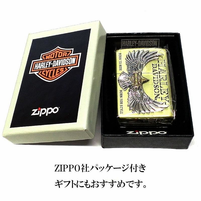 ZIPPO ハーレー ダビッドソン 金銀 イーグル 鷹 シルバーメタル