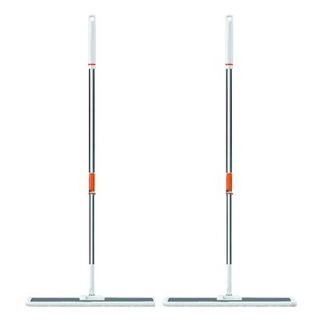 WHOLE HEIGHT 闔樂泰 乾溼兩用省力大面積平板拖  2個  拖把桿(89~136cm + 布盤(46.5 x 12cm)